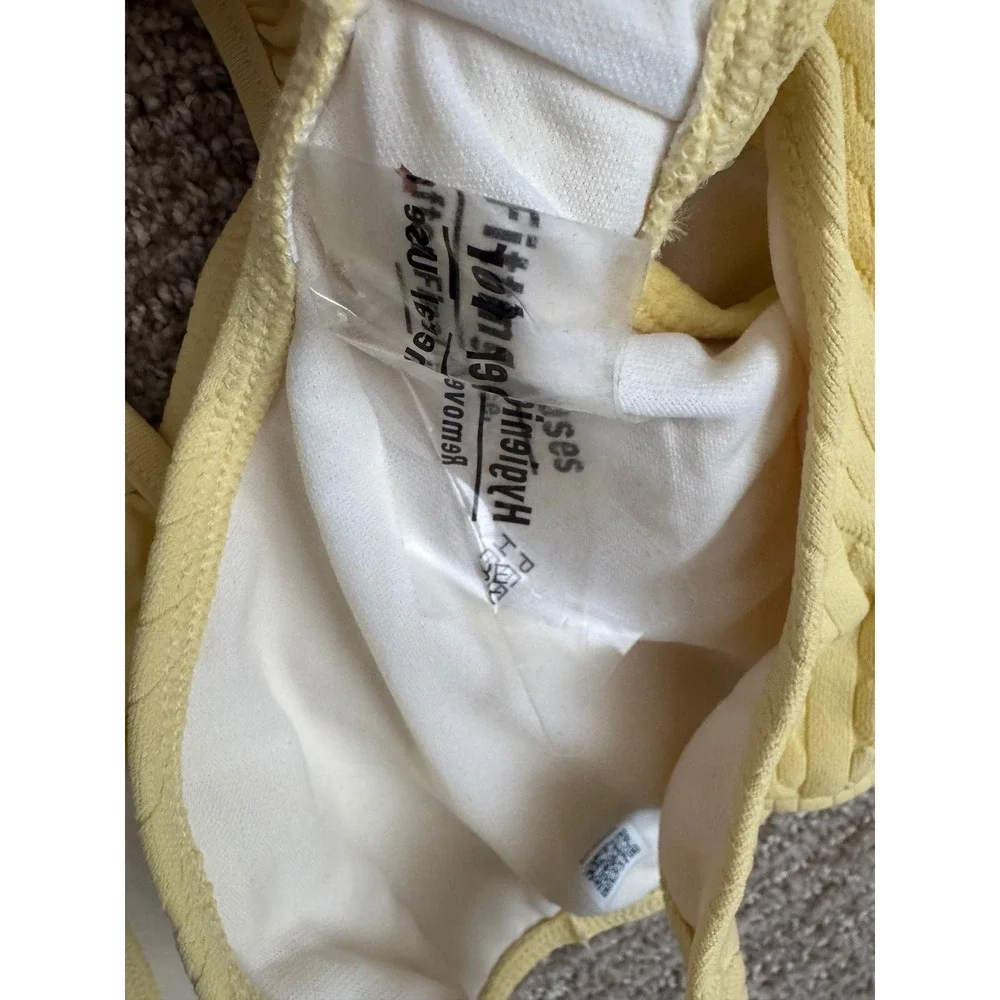 Polo Ralph Lauren Girls Yellow Cable Knit Ruffle Bikini Swimsuit Set 6X NEW*